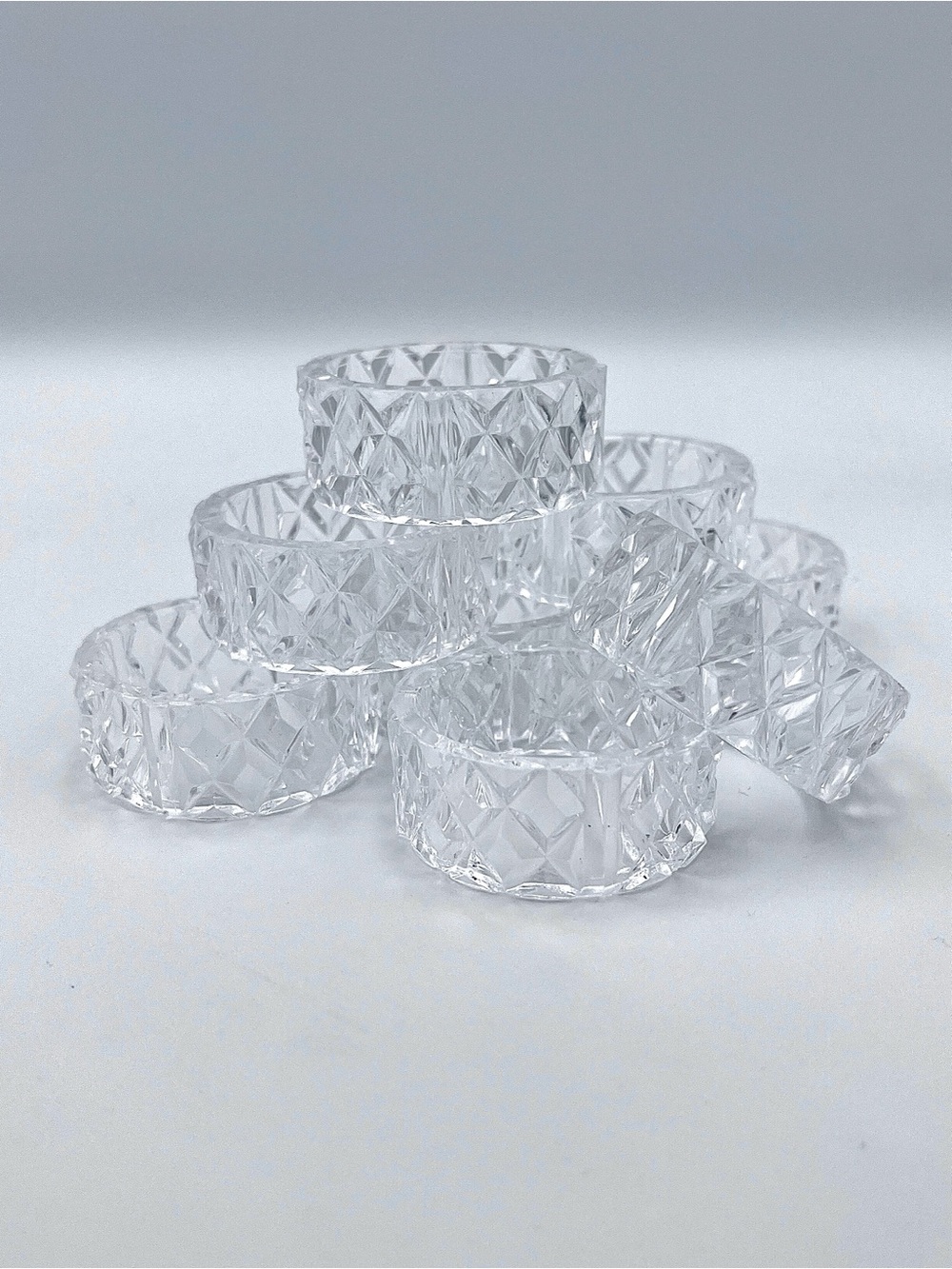 VTG Princess House Royal Highlights #831 Crystal Napkin Holder w 8 Napkin Rings - Picture 10 of 14